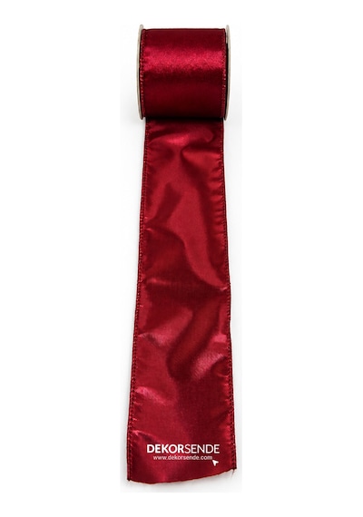 Yılbaşı Ağaç Kurdelesi Şerit Çift Taraflı Bordo 6cm X 2m Diğer