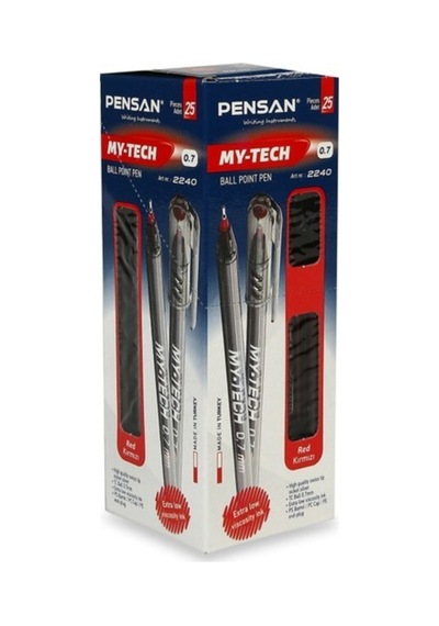 Pensan My-Tech 0.7 MM Kırmızı Tükenmez Kalem 25'li
