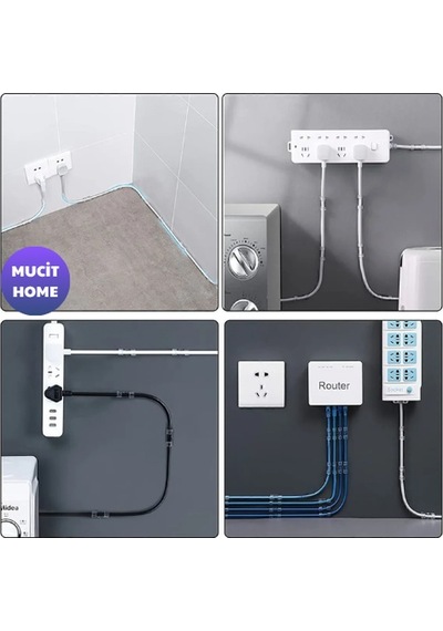 Mucit Home 40adet Kablo Düzenleyici Duvar Fayans Cam Kablo Tutucu Yapışkanlı Klips Kablo Sabitleme