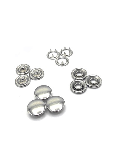 Tuhafiyecimiz 9.5mm Kapaklı Paslanmaz Nikel(Gümüş) Bebe Çıtçıt 14
