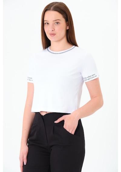 Sortie Collection Karyoka Dikişli Tshirt Beyaz