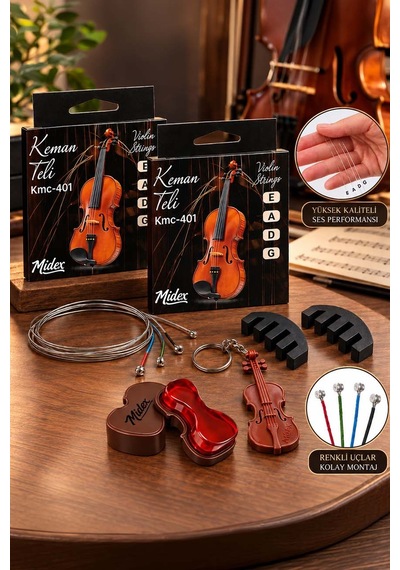 Midex Kmc-401X 2'Li Paket Keman Teli Seti Profesyonel 2 Takım Te
