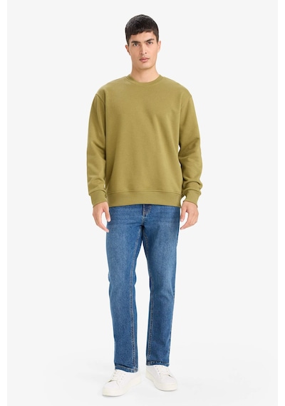 Defacto Relax Fit Bisiklet Yaka Kalın İçi Yumuşak Tüylü Basic Düz Sweatshirt T5139az25aukh256 Haki-kh256