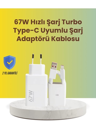 67w Hızlı Şarj Adaptörü Ve Veri Aktarım Özellikli Type-c Kablo Seti 31337102