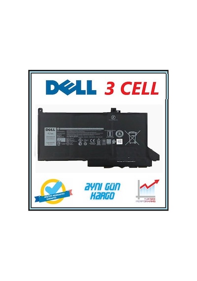 Dell Uyumlu Latitude N006L739013Emea_U Batarya Pil