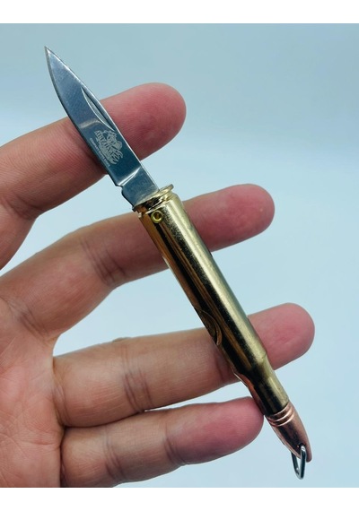 Tobaccotürk724 Arizona Marka Ak47 Mermisi Modeli Metal Mini Kamp Çakı //13cm Altın