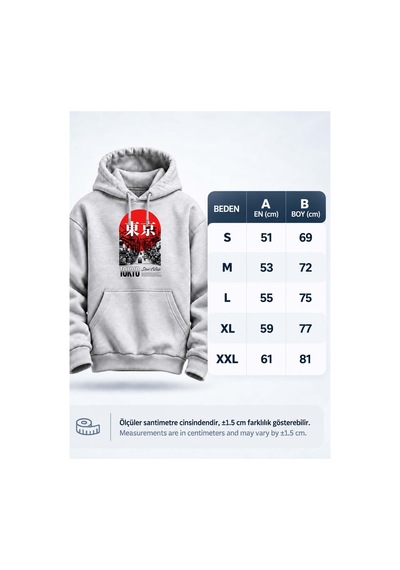 North Whiskers Tokyo Street Culture Baskılı Unisex Hoodie Japon Tarzı Streetwear Sweatshirt Gri - 929989246 Gri - 929989246 Gri