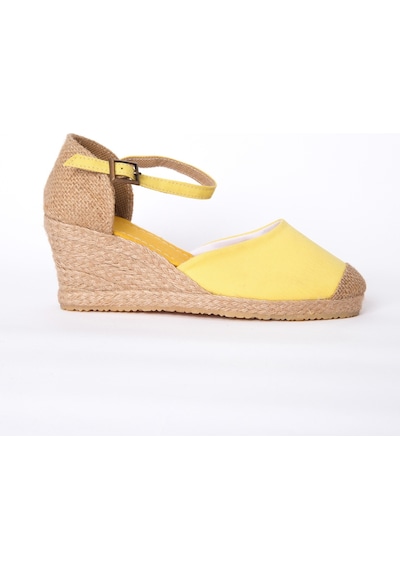 Star Tombis Burnu Hasır Dolgu Topuk Sarı Keten Hasır Espadril ES1005-1005 Sarı