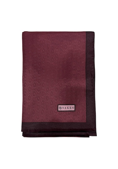 Vakko Jakarlı İpek Şal - Helezon Monogram - Bordo