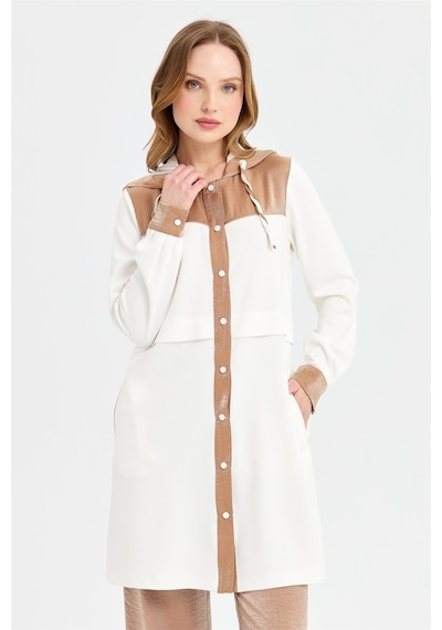 Esswaap Oysh Kumaş Kapişon Detaylı Giy Çık Tunik Camel-camel Camel