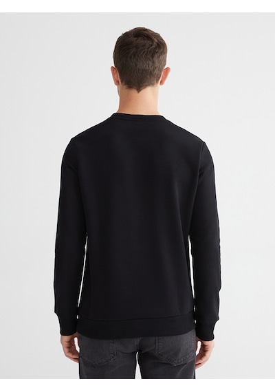 Lcwaıkıkı Classic Siyah Bisiklet Yaka Erkek Kalın Sweatshirt