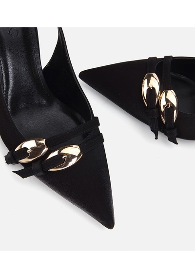 Hotiç Kadın Siyah Gold Detaylı Arkası Açık Stiletto 01ayh320870a100 01ayh320870a100 Siyah