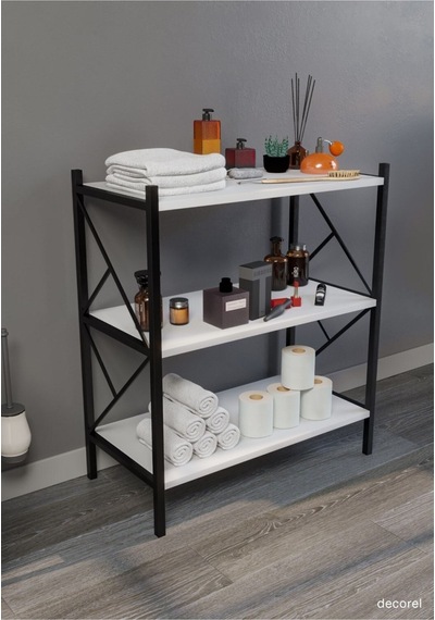 Morpanya Rose Banyo Düzenleyici Banyo Dolabı Çok Amaçlı Dolap 3 Katlı Metal Mutfak Düzenleyici