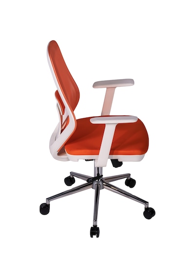 Ofisbazaar Dali Beyaz Fileli Çalışma Koltuğu Ergonomik Şef Ve Toplantı Koltuğu Turuncu Turuncu