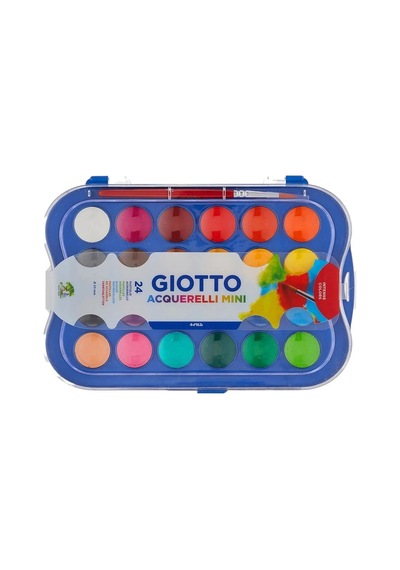 Giotto 24'lü Renkli Mini Sulu Boya 23 Mm Çocuklar İçin 3 - 6 Yaş Uygun Boyalar Karışık