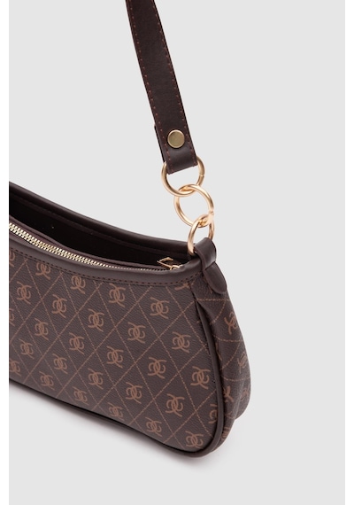 Shule Bags Farme Monogram Baget Ve Çapraz Çanta Kahverengi Kahve