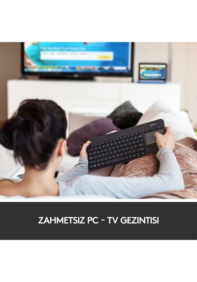 LOGITECH K400 PLUS KABLOSUZ TOUCH KLAVYE-SİYAH 920-007149