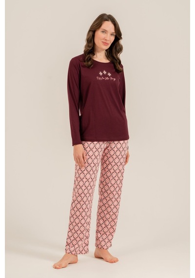 Arnetta Kadın Enjoy The Little Things Mor Uzun Kol Pijama Takım Ar3759-s-v1 Ar3759-s-v1