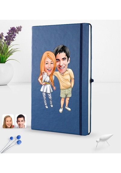 Kişiye Özel Sevgililer Karikatürlü Karikatürlü Lacivert Termo Der N11.2919