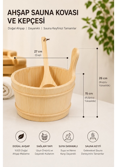 Komple Sauna Ekipman Seti 9 Kw Sauna Sobası Sauna Taşı Ve Ahşap Aksesuarlar