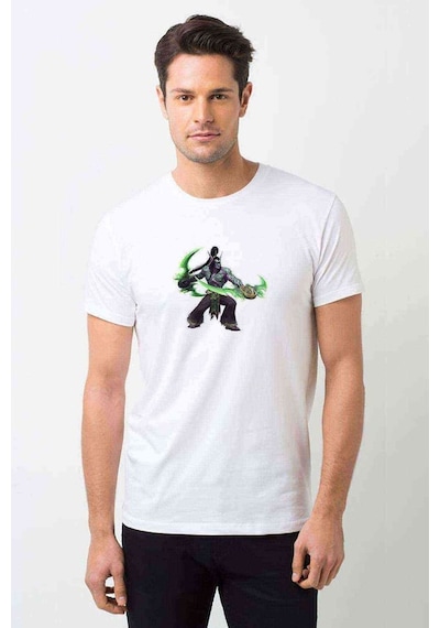 World Of Warcraft Illidan Stormrage 2 Baskılı Beyaz Erkek Tshirt