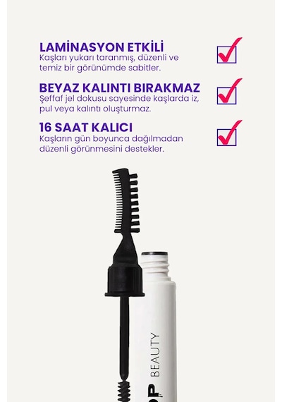 Pop Beauty Kaş Sabitleyici Ve Şekillendirici Kaş Fırçası Tarağı Ve Sabitleyici Jel