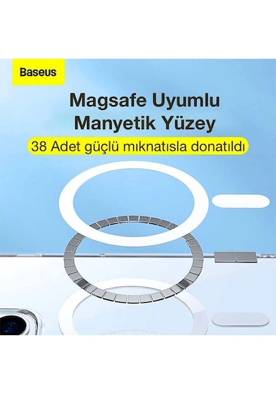 Baseus Crystal İphone 12 Pro Max Kılıf Magsafe Uyumlu Manyetik Kılıf- 5775 Şeffaf