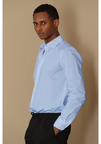 Lufian Austın Erkek Klasik Gömlek Slim Fit Mavi 111010514100300 Mavi
