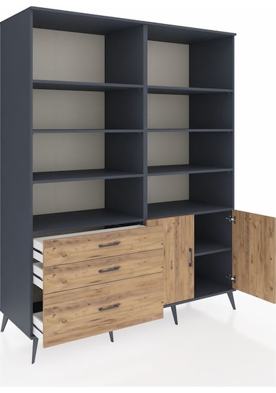 Kronos Gardrop 9 Raflı 3 Çekmeceli 2 Kapaklı 176x59x221 Antrasit-çam Çam Kronos Gardrop 9 Raflı 3 Çekmeceli 2 Kapaklı 176x59x221 Antrasit-çam Çam