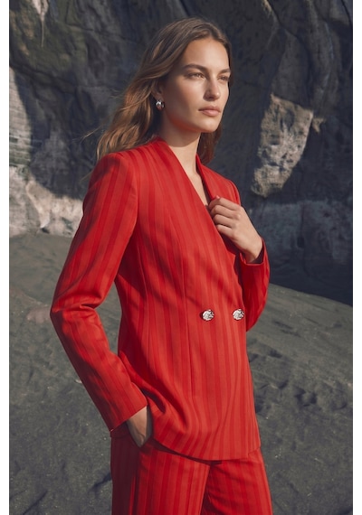 Sateen Anna Ceket - Kırmızı-137480
