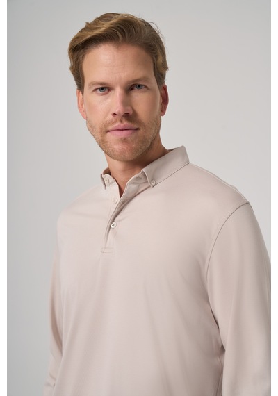 Morven Erkek Taş Trend Polo Yaka Rayon Sweatshirt 26ks063004870 Taş