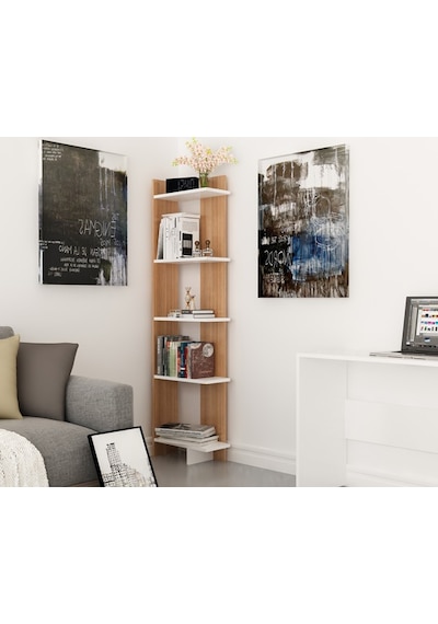 Bmdekor Kitaplık Sky Teak Beyaz