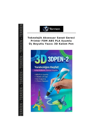 Teknolojik Aksesuar Sanat Gereci Printer Fdm Abs Pla Uyumlu Üç Boyutlu Yazıcı 3d Kalem Pen