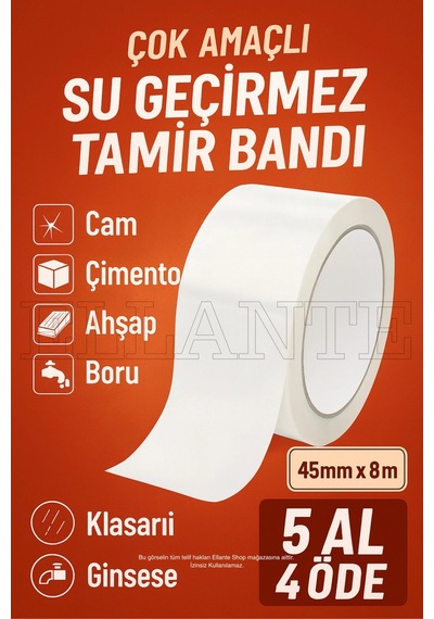 Suya Dayanıklı Tamir Bandı Çadır Bant 48x8 Mt Yüksek Kalite Bant 6 Adet