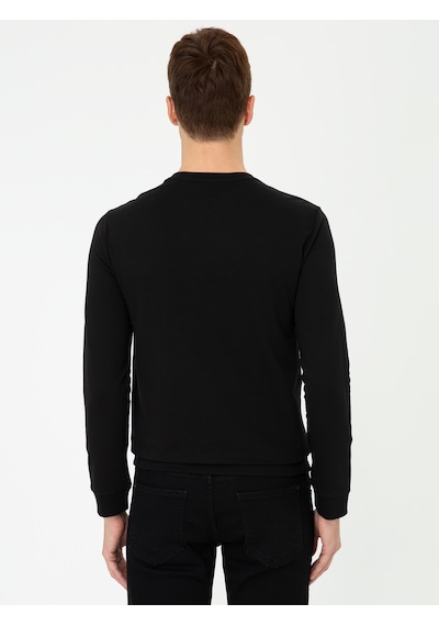 Siyah Slim Fit Sweatshirt