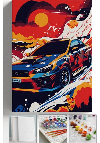 Sayılarla Boyama Seti Numaralı Tuval Fırça Boya Askı Aparatı Dahil Set 40x50 Cm - Cubaru