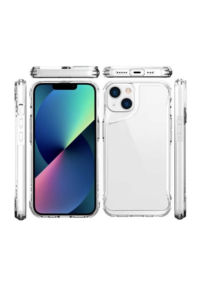 Apple Uyumlu iPhone 15 Kılıf Köşe Korumalı Şeffaf Zırhlı Sert Kapak