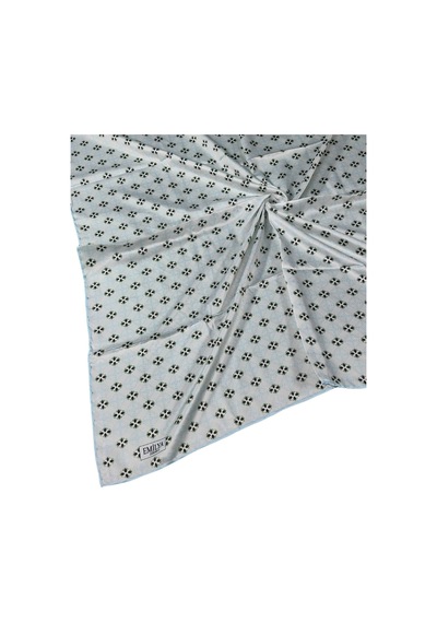 Mim Eşarp Emilya Rayon Desenli Eşarp 90x90 Cm Turkuaz - Beyaz