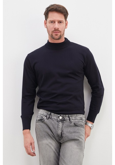 Fullamoda Basic Dik Yaka Regular Fit Triko Kazak Lacivert