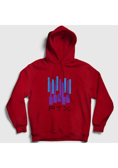 Presmono Unisex Ptx Pentatonix Kapüşonlu Sweatshirt Kırmızı