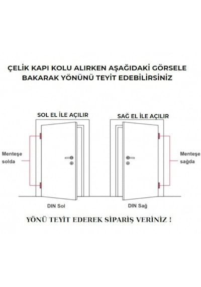Osmanlı Lux Nikel Saten Çelik Kapı Yale Kapı Kolu Sağ Basar Tek Yön