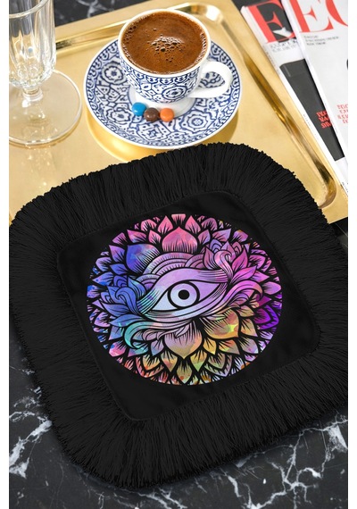 Spiritüel Lotus Göz Saçaklı Dekoratif Kumaş Peçete - Etnik Enerjik Siyah Bardak Altlığı Mendil Soft Ayışığı Şampanya Spiritüel Lotus Göz Saçaklı Dekoratif Kumaş Peçete - Etnik Enerjik Siyah Bardak Altlığı Mendil Soft Ayışığı Şampanya