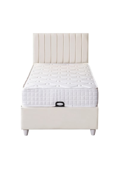 Baza Seti, Alessa Tek Kişilik Baza Başlık Maxi Yatak Seti, Krem - 100x200 Cm 100 x 200