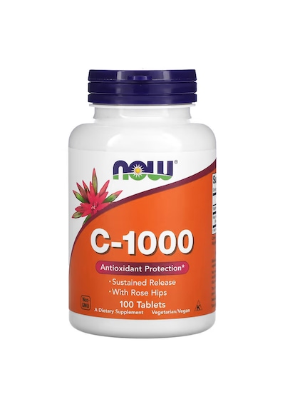 Now Foods C-1000 Ascorbic Acid Rose Hips Kuşburnu 100 Tablet