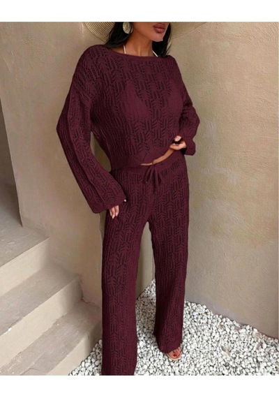 Hidafashion Ajurlu Takım Bordo