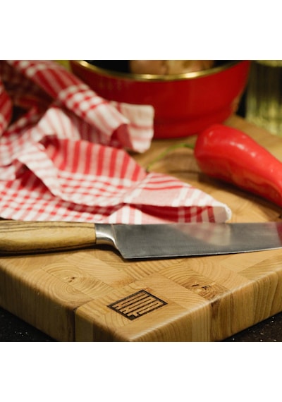 KAF Ahşap Kestane End Grain Kesme Tahtası Büyük Boy