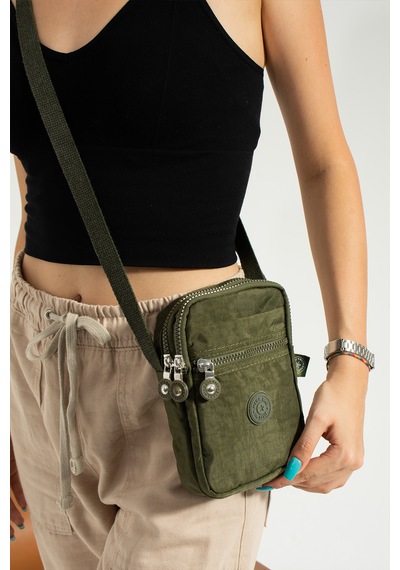 Nemo Bags Haki Unisex Telefonluk, Cüzdan, Kartlık, Çapraz Askılı Omuz Çantası, 18x13cm Haki