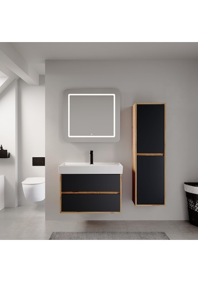 Denko Forever 80 Cm Antrasit Banyo Dolabı Takımı Ve Boy Dolabı Antrasit Denko Forever 80 Cm Antrasit Banyo Dolabı Takımı Ve Boy Dolabı Antrasit
