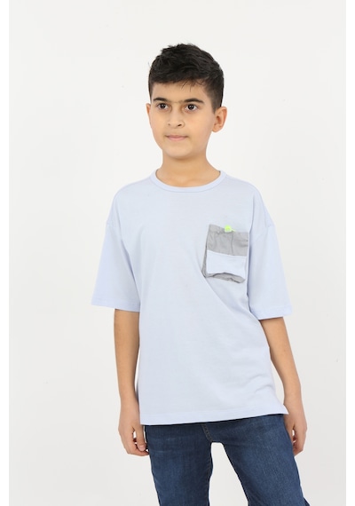 Toontoy Kids Toontoy Erkek Çocuk Göğsü Cepli Tişört Mavi