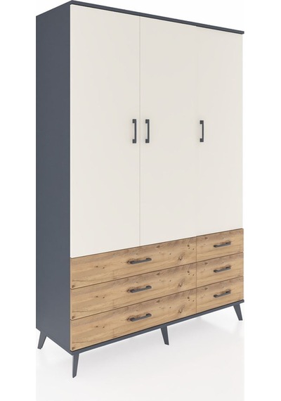 Hyperion Dolap 5 Raflı 6 Çekmeceli Tek Askılı 132x44x195 Antrasit-aytaşı/çam Aytası/atlas Çam Hyperion Dolap 5 Raflı 6 Çekmeceli Tek Askılı 132x44x195 Antrasit-aytaşı/çam Aytası/atlas Çam